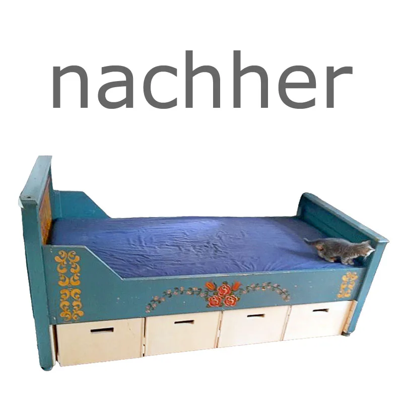 Umarbeitung Umgestaltung Kinderbett nachher Recycling + Upcycling = nachhaltige individuelle Möbel aus Leipzig